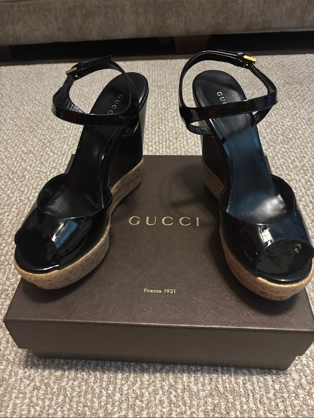 Gucci Black Wedges